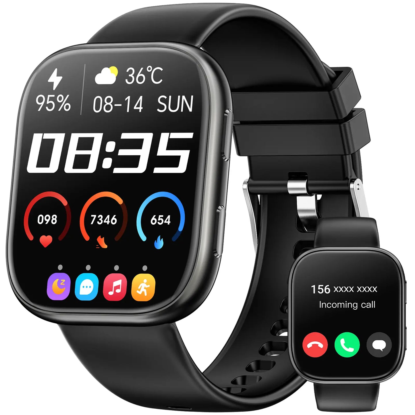 Smartwatch for Women, 1.83-Inch HD Touchscreen Fitness Tracker with Bluetooth Calling, Fitness Watch with Heart Rate/Sleep Monitor/100+ Sports, IP67 Waterproof Smartwatch for Android and Ios(Mothersdaygift)