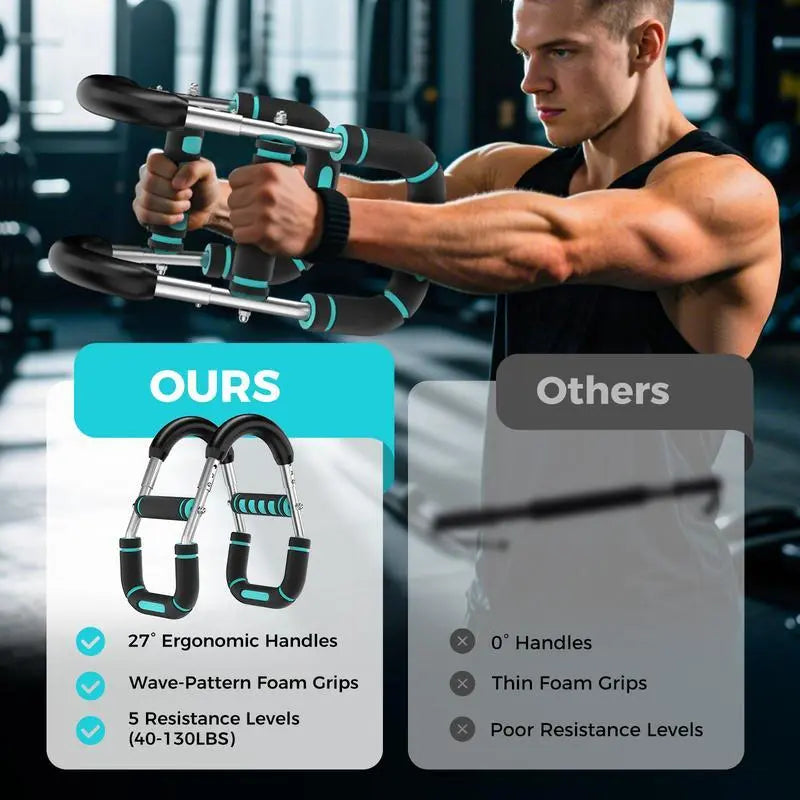 Arm Trainer, 60-120Lb Adjustable Chest Workout Equipment, Arm Trainer, Arm Strength Trainer, Portable Power Twister Bar,Portable Spring Resistance for Home Workout Equipment Weightifting Straps