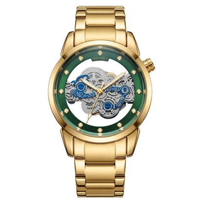 Swiss Quality Skeleton Luxury Timepiece Watch for Men Double Sided Hollow Dial with Luminous Hands Fashion Sport Luxury Timepiece