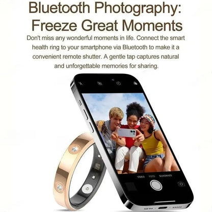 Fitness Smart Ring for Men Women 5ATM Waterproof, Heart Rate Spo2 Sleep Tracker Multi‑Sport Mode Summer Vibes Smart Ring