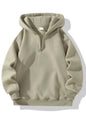 Men'S Plain Half Zip Drop Shoulder Essentials Hoodie, Regular Fit Fitted Casual Comfy Fit Long Sleeve Hooded Sweatshirt for Fall & Winter, Men'S Clothes for Daily Wear