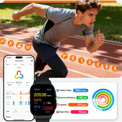 [Live Special Gift] Buy 1 Get 1,– 2.02" HD Smartwatch, Bluetooth Calling, Health Tracker + Free Straps