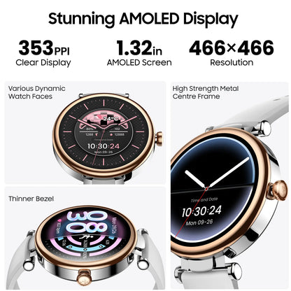 TOZO S8 AMOLED Smart Watch Women 1.32" HD Bluetooth Call Text, 100+ Sports Modes Sleep Stress Tracker, Waterproof Rose Gold Gift for Her Wristwatch Metal Smartwatch Mother'S Day Gift Tiktokshopcreatorpicks