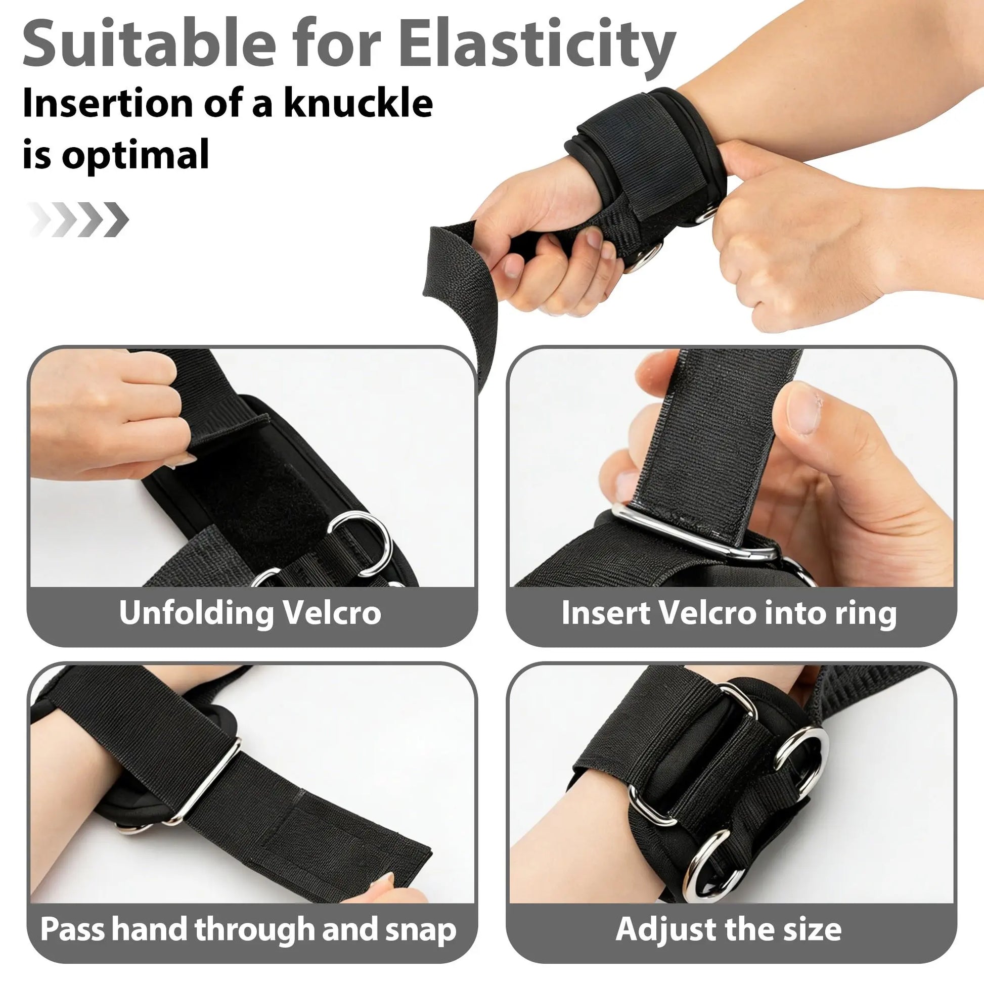 Non‑Slip Weightlifting Wrist Straps with D Rings | Neoprene Padded Lifting Wrist Wraps for Gym, Deadlifts & Cable Workouts for Men & Women