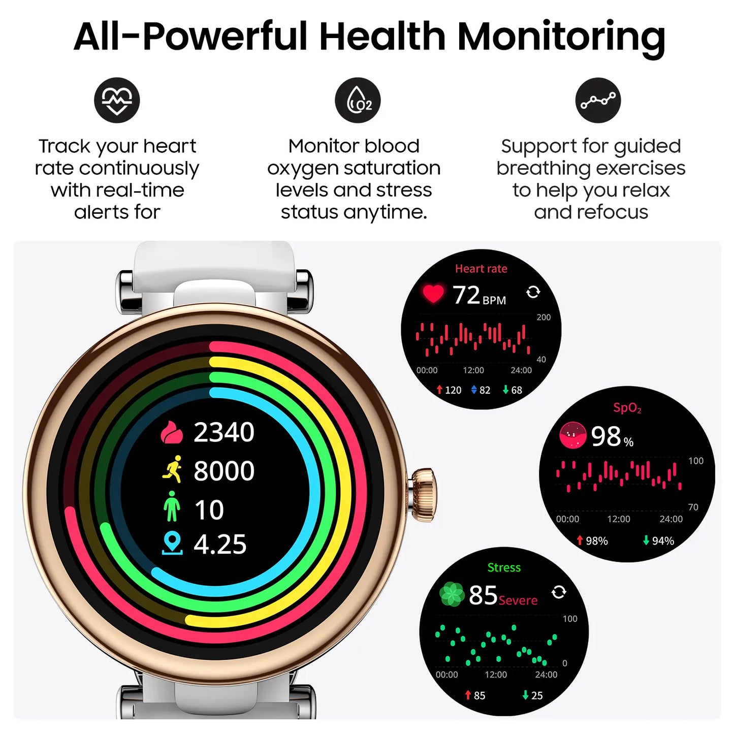 TOZO S8 AMOLED Smart Watch Women 1.32" HD Bluetooth Call Text, 100+ Sports Modes Sleep Stress Tracker, Waterproof Rose Gold Gift for Her Wristwatch Metal Smartwatch Mother'S Day Gift Tiktokshopcreatorpicks