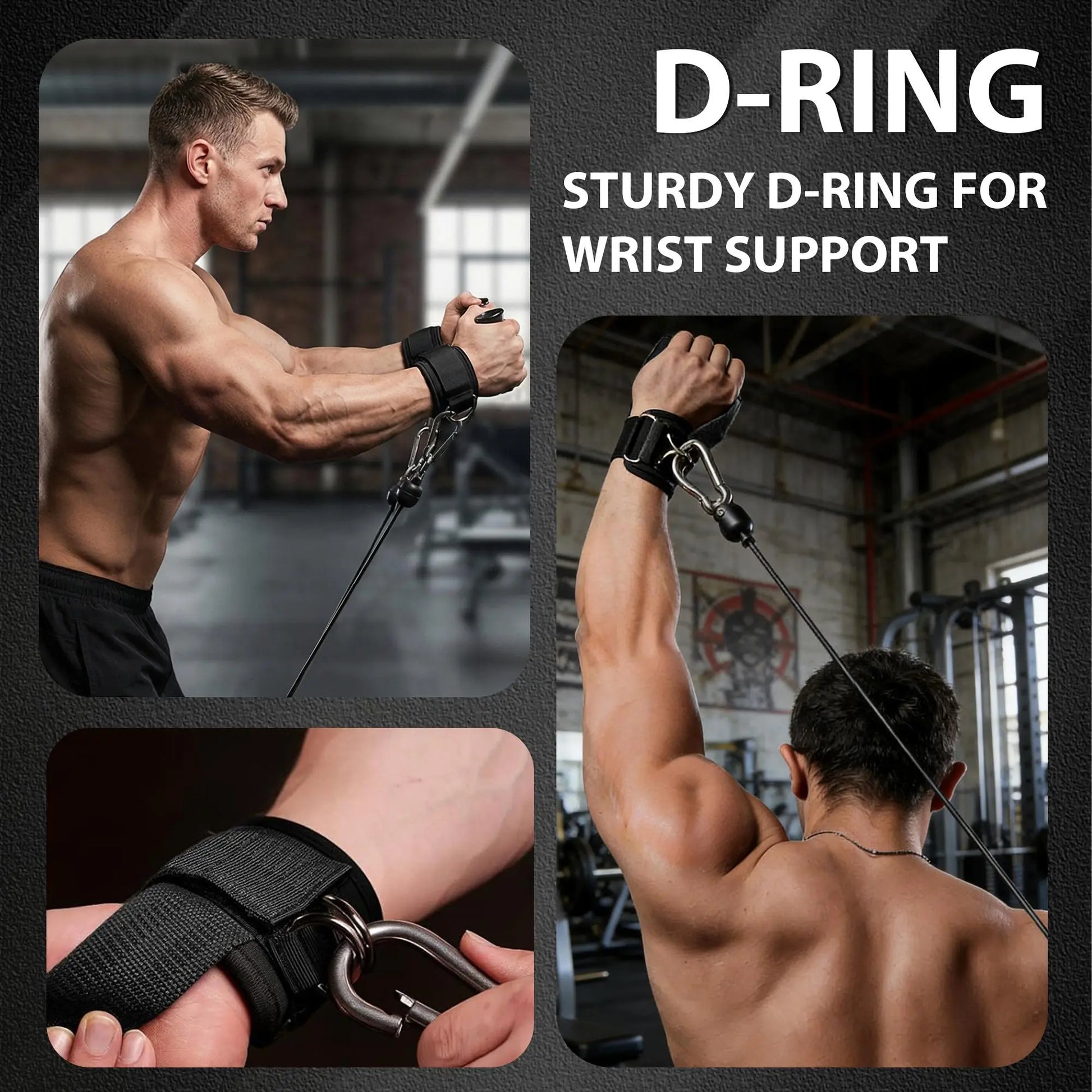 Non‑Slip Weightlifting Wrist Straps with D Rings | Neoprene Padded Lifting Wrist Wraps for Gym, Deadlifts & Cable Workouts for Men & Women