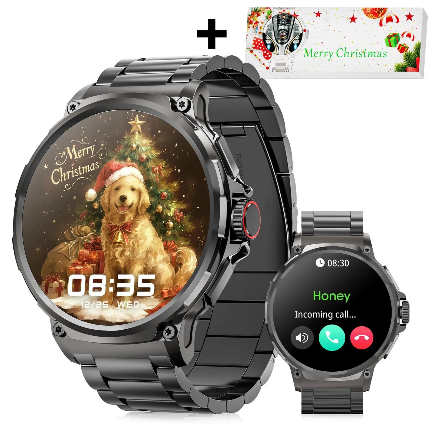 Smart Watches for Men(Answer/Make Call), Health Smart Watch, Android Smartwatch, 1.85" round Big Screen Fitness Tracker, Waterproof Fitness Watch for Android/Ios Phones