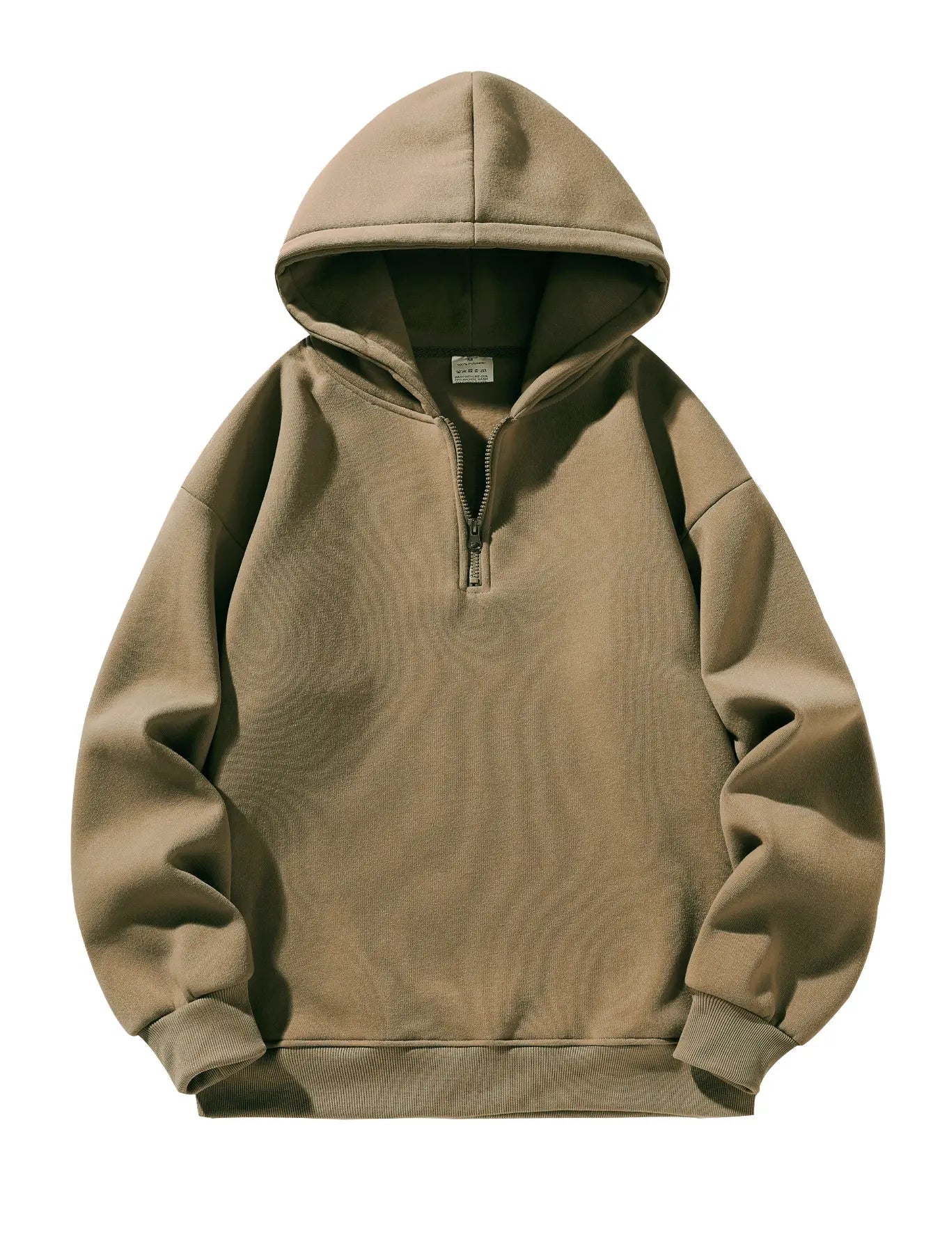 Men'S Plain Half Zip Drop Shoulder Essentials Hoodie, Regular Fit Fitted Casual Comfy Fit Long Sleeve Hooded Sweatshirt for Fall & Winter, Men'S Clothes for Daily Wear