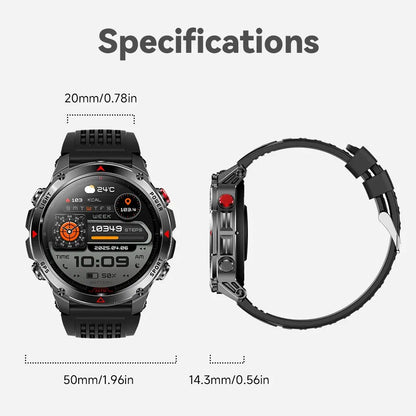 Men'S Outdoor Multifunctional Smart Watch GPS Precision Location Compass LED Light Waterproof Wireless Call Sports Modes Android Iphone Compatible Sports Smart Watches Smartwatch