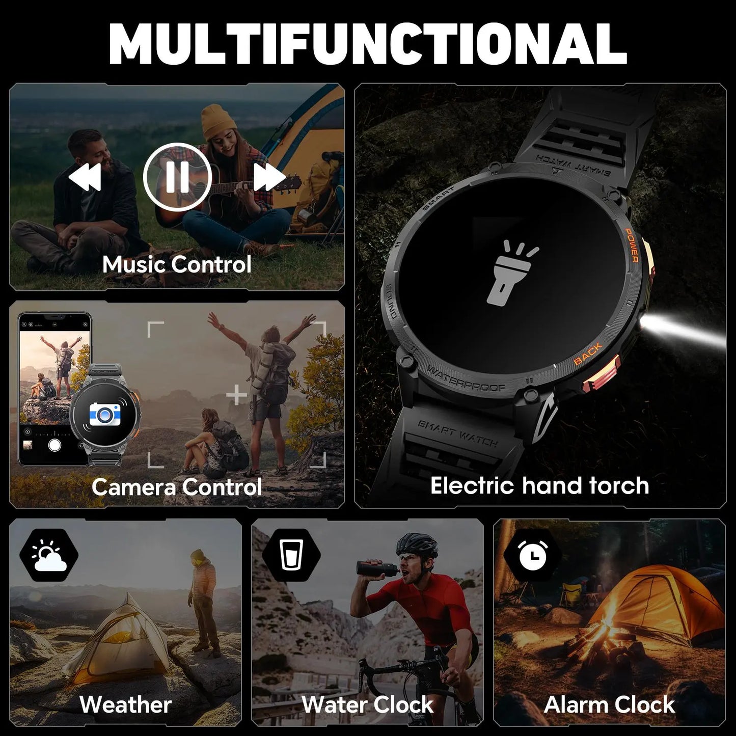 Multifunctional Smart Watch, Fashionable 1.85" round HD Digital Watch with Make/Answer Call, Waterproof Sports Watch, Sports Tracking Smartwatch for Women & Men, Men'S Tech Gadgets 2024, Cyber