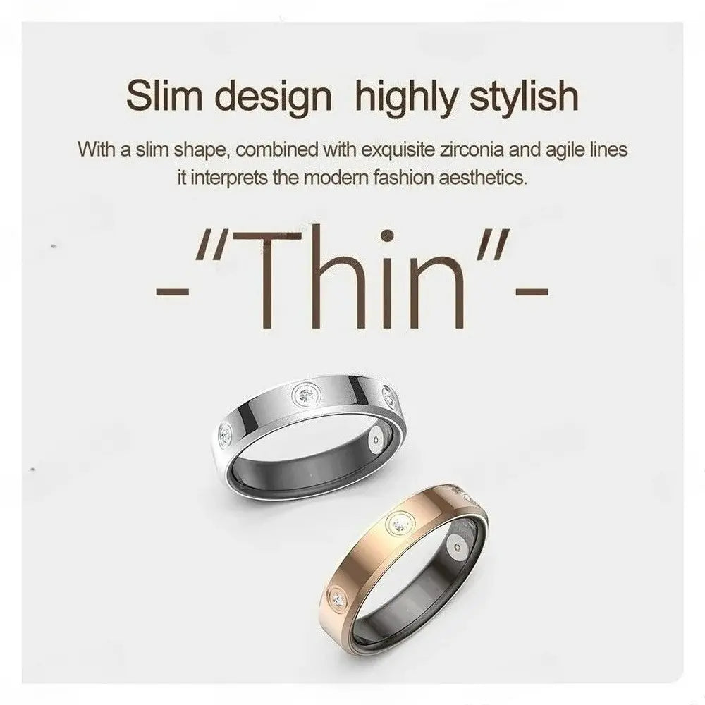 Fitness Smart Ring for Men Women 5ATM Waterproof, Heart Rate Spo2 Sleep Tracker Multi‑Sport Mode Summer Vibes Smart Ring