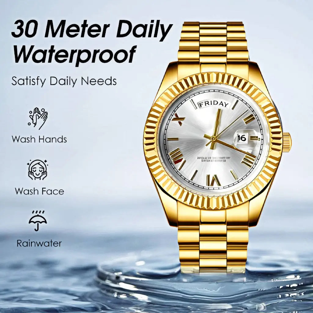 Classic Men'S Business Quartz Wristwatch round Dial with Date, Elegant All-Match Watch with Gift Box, Perfect Gift for Daily and Party