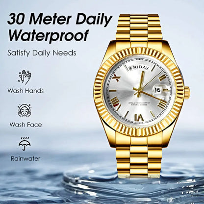 Classic Men'S Business Quartz Wristwatch round Dial with Date, Elegant All-Match Watch with Gift Box, Perfect Gift for Daily and Party