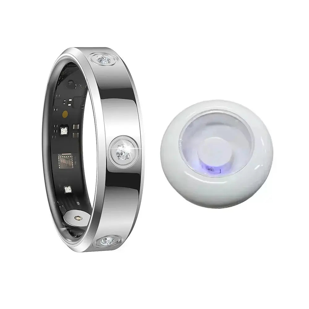 Fitness Smart Ring for Men Women 5ATM Waterproof, Heart Rate Spo2 Sleep Tracker Multi‑Sport Mode Summer Vibes Smart Ring