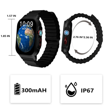 2026 NEW Upgraded Fitness Smartwatch 2.02" Full HD Display IP68 Waterproof Bluetooth Calling 24/7 Heart Rate Sleep Monitoring Perfect for Sports Business Wear - Durable, Wearable