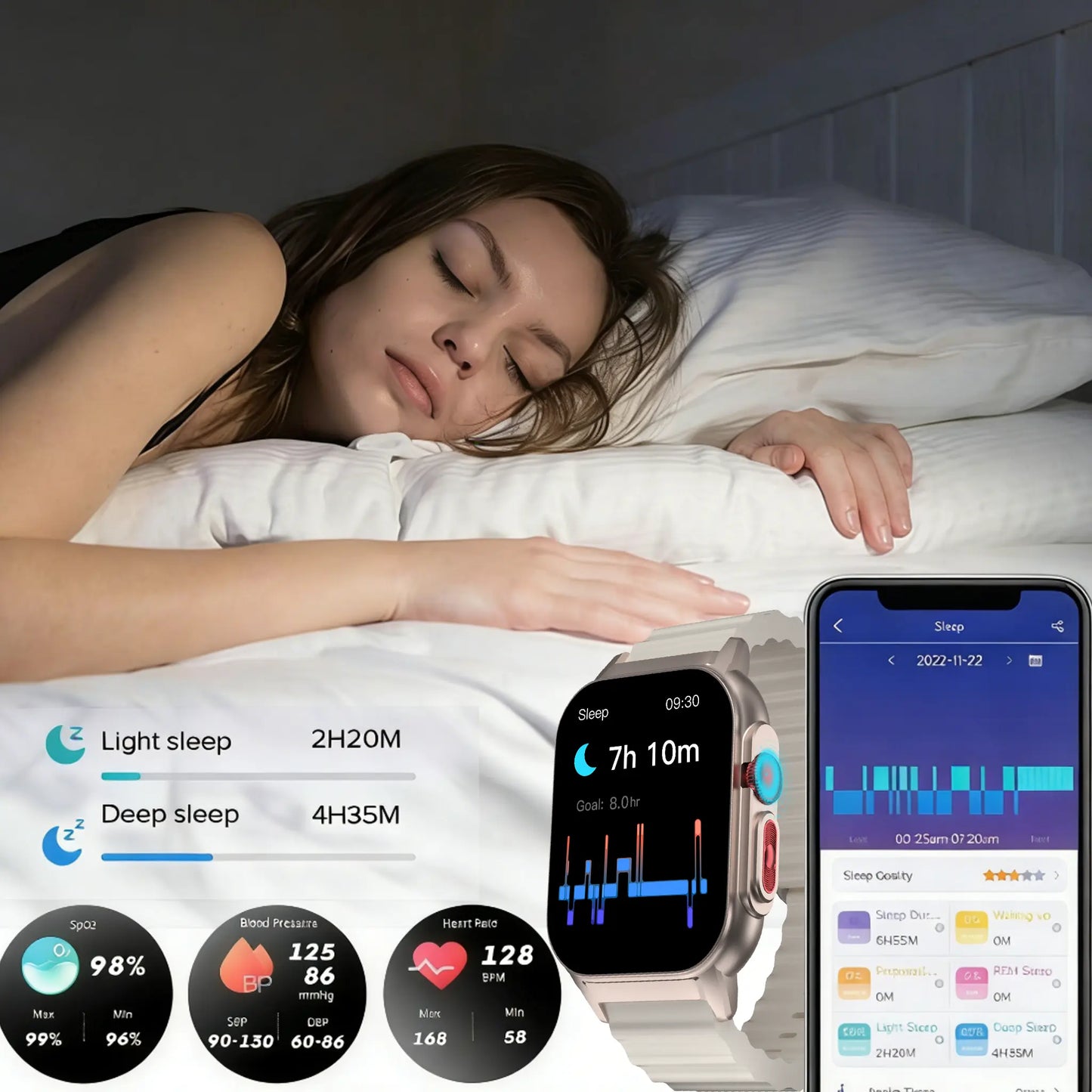 2026 NEW Upgraded Fitness Smartwatch 2.02" Full HD Display IP68 Waterproof Bluetooth Calling 24/7 Heart Rate Sleep Monitoring Perfect for Sports Business Wear - Durable, Wearable