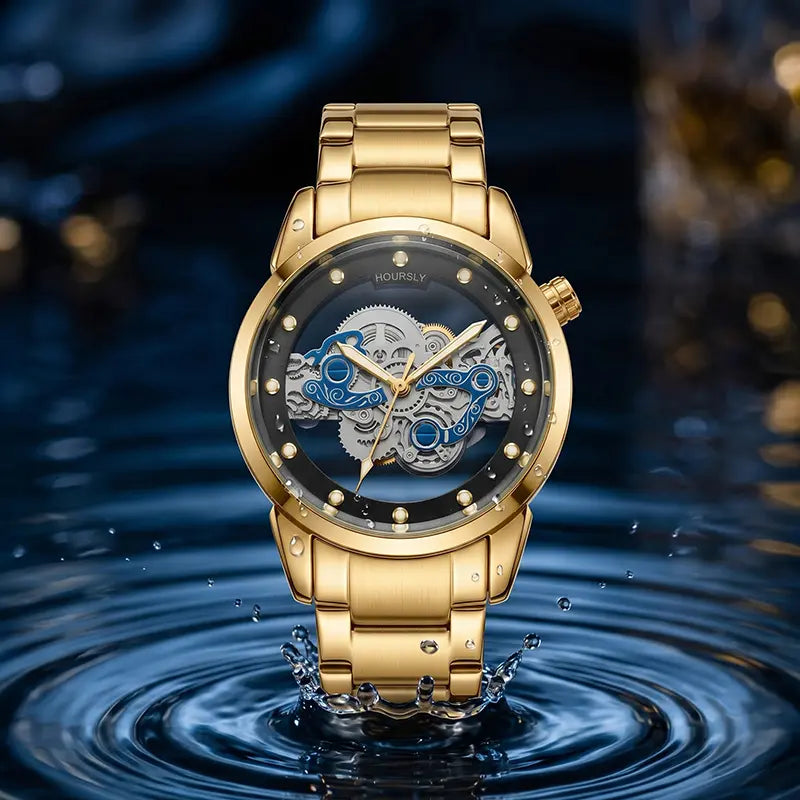Swiss Quality Skeleton Luxury Timepiece Watch for Men Double Sided Hollow Dial with Luminous Hands Fashion Sport Luxury Timepiece