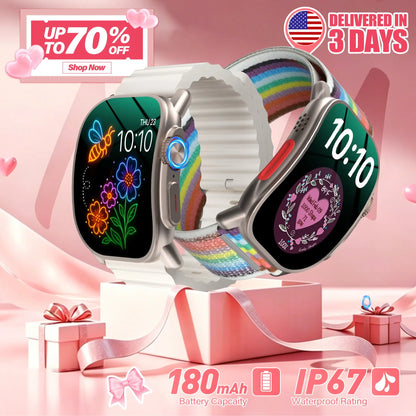 [Live Special Gift] Buy 1 Get 1,– 2.02" HD Smartwatch, Bluetooth Calling, Health Tracker + Free Straps