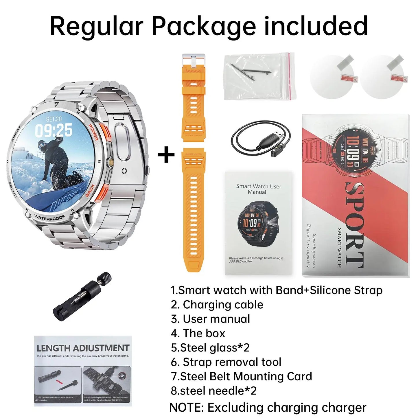 Multifunctional Smart Watch, Fashionable 1.85" round HD Digital Watch with Make/Answer Call, Waterproof Sports Watch, Sports Tracking Smartwatch for Women & Men, Men'S Tech Gadgets 2024, Cyber