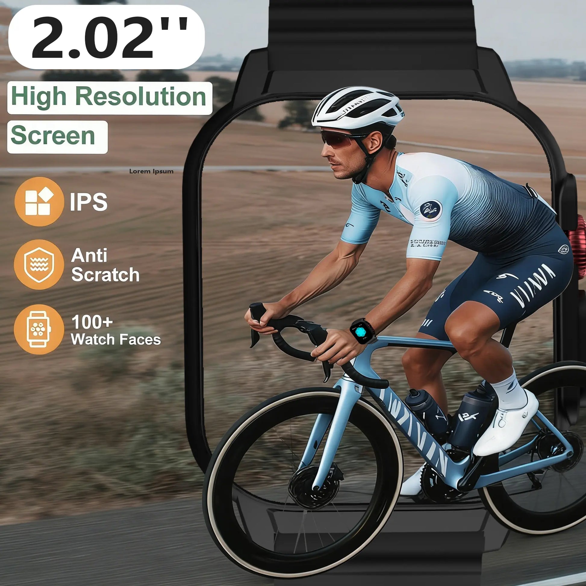 2026 NEW Upgraded Fitness Smartwatch 2.02" Full HD Display IP68 Waterproof Bluetooth Calling 24/7 Heart Rate Sleep Monitoring Perfect for Sports Business Wear - Durable, Wearable