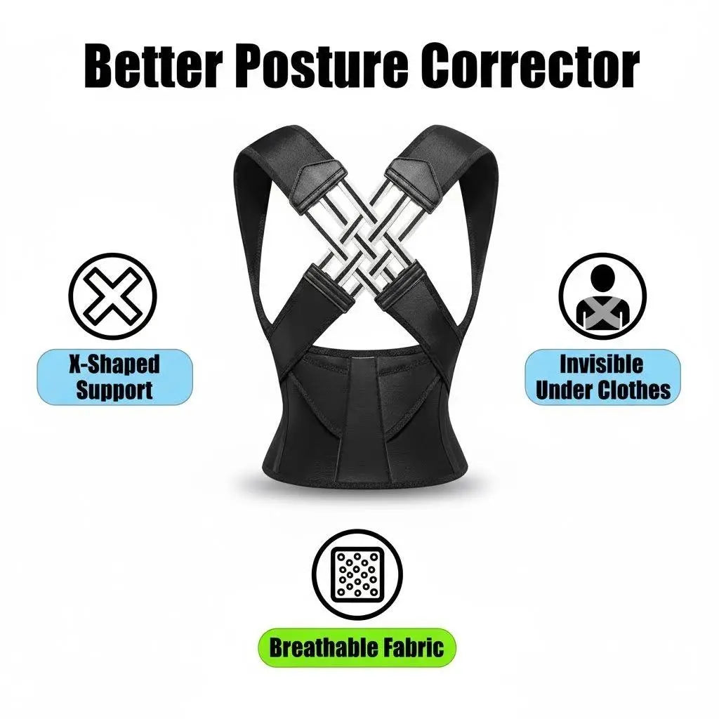 Adjustable Posture Corrector for Men & Women| Daily Back Support Brace Fitness & Posture Correction Vest