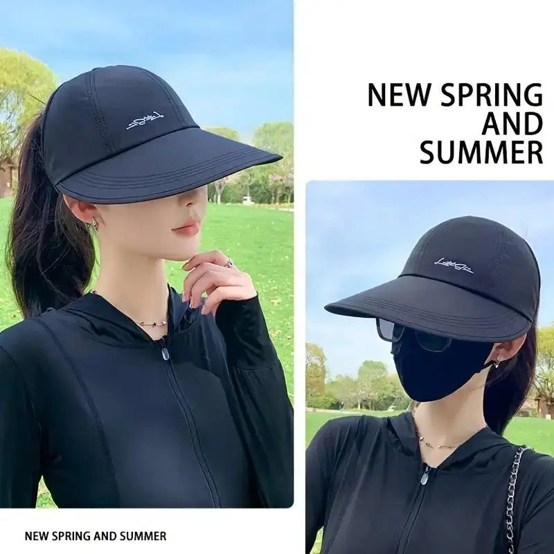 2-Pack UPF Sun Protection Baseball Hat for Men and Women - Lightweight, Adjustable Velcro Closure, Wide Brim Outdoor Sports Hat, All-Season Elastic Design (White/Gray/Black)
