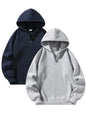 Men'S Plain Half Zip Drop Shoulder Essentials Hoodie, Regular Fit Fitted Casual Comfy Fit Long Sleeve Hooded Sweatshirt for Fall & Winter, Men'S Clothes for Daily Wear