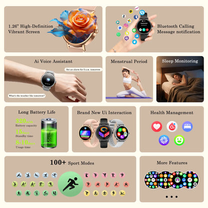 Multifunctional Smart Watch for Men & Women with HD Touchscreen, Daily Activity Tracker, Step Counter, Notification,Sports Watch
