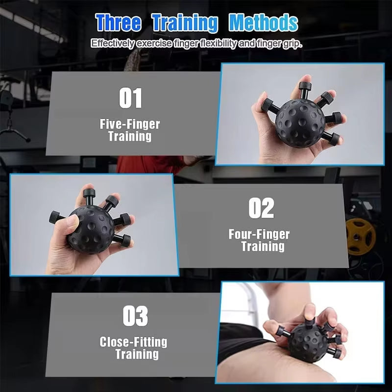 Five-Finger Trainer with Grip Ball,Finger Rehabilitation Device,Hand Strength Training, Wrist Gripper, Portable Finger Exerciser