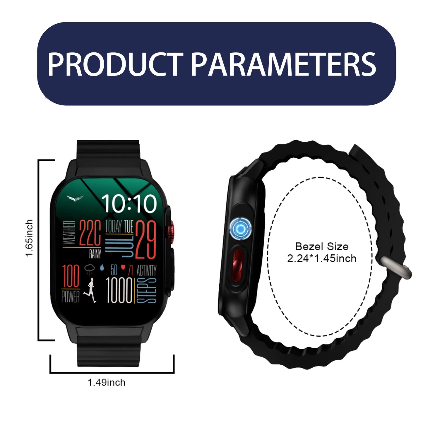 [Live Special Gift] Buy 1 Get 1,– 2.02" HD Smartwatch, Bluetooth Calling, Health Tracker + Free Straps