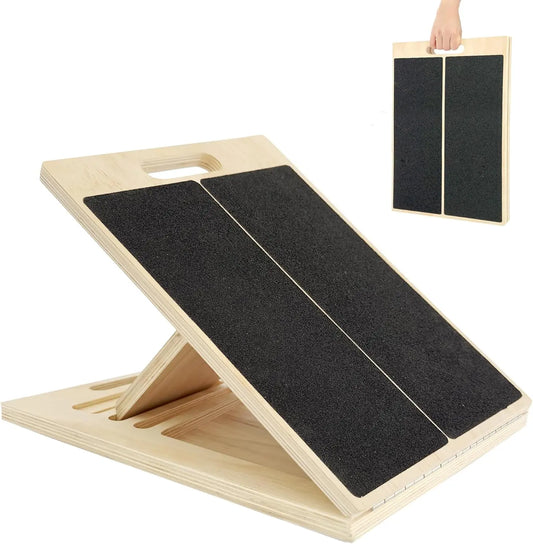 Father'S Day Gift Adjustable Non-Slip Wooden Slant Board for Calf Stretching | Physical Therapy Equipment for Plantar Fasciitis Relief