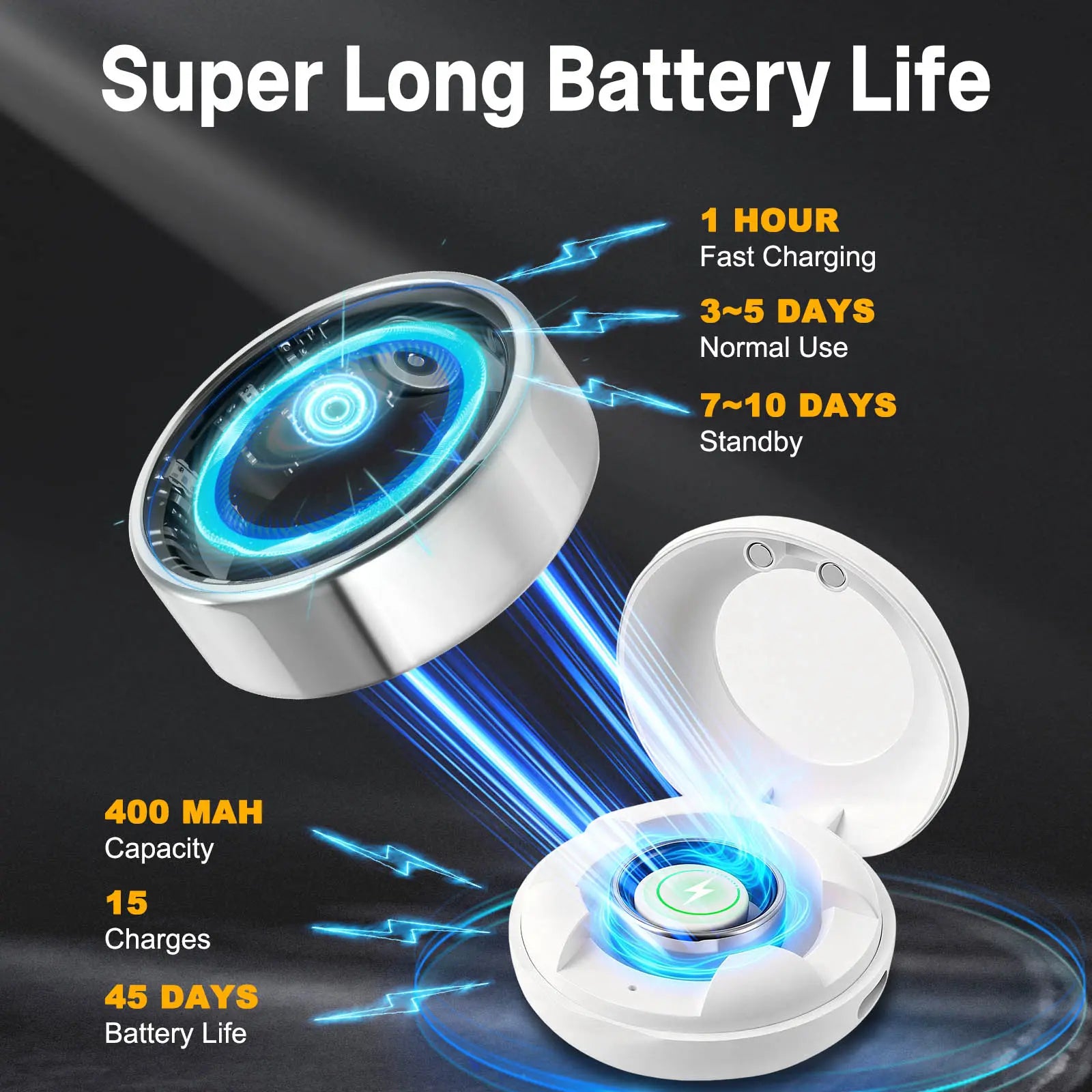 Ringconn,Smart Health Ring,Smart Fitness Monitoring Health Ring with Advanced Health Tracking and Activity Monitoring Features,Ai-Powered Smart Detection Ringcompatible with Android and Ios Wearable Smartwatch Tracker