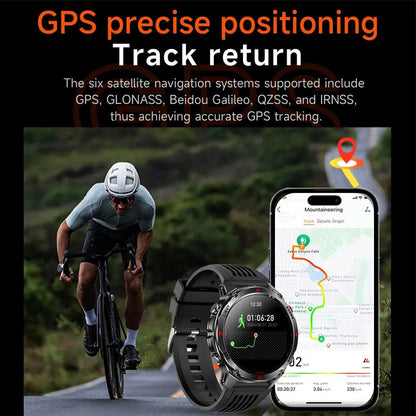Men'S Outdoor Multifunctional Smart Watch GPS Precision Location Compass LED Light Waterproof Wireless Call Sports Modes Android Iphone Compatible Sports Smart Watches Smartwatch