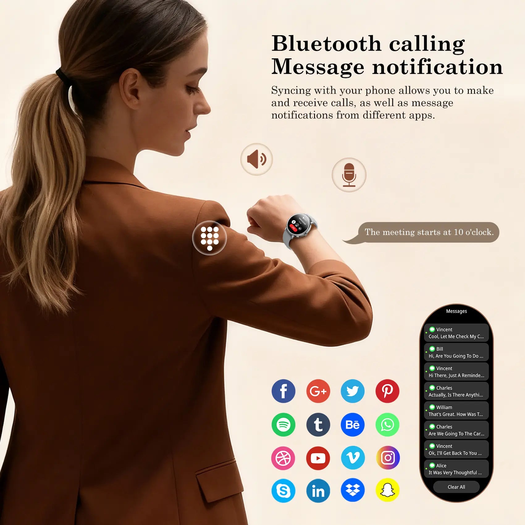 Multifunctional Smart Watch for Men & Women with HD Touchscreen, Daily Activity Tracker, Step Counter, Notification,Sports Watch