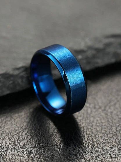 Summer 2024 Simple Design Plain Stainless Steel Ring, Daily Casual Versatile Unisex Design Accessories for Women Men