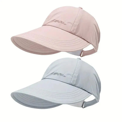 2-Pack UPF Sun Protection Baseball Hat for Men and Women - Lightweight, Adjustable Velcro Closure, Wide Brim Outdoor Sports Hat, All-Season Elastic Design (White/Gray/Black)