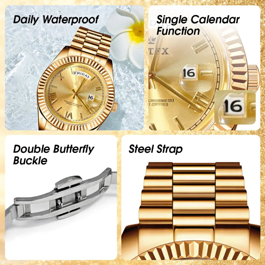 Classic Men'S Business Quartz Wristwatch round Dial with Date, Elegant All-Match Watch with Gift Box, Perfect Gift for Daily and Party