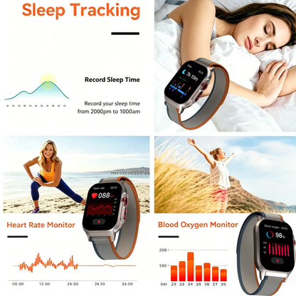 [Live Special Gift] Buy 1 Get 1,– 2.02" HD Smartwatch, Bluetooth Calling, Health Tracker + Free Straps