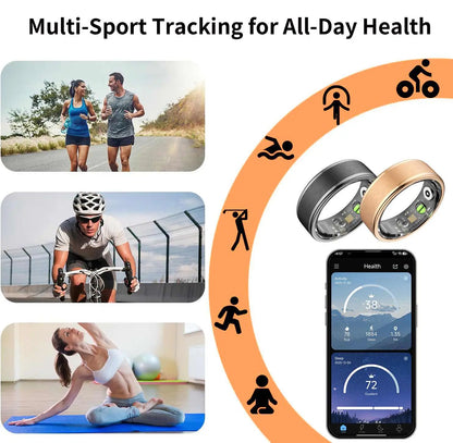 2026 New Smart Ring Health Tracker for Women and Men,5Atm Waterproof ,Fitness Monitor, Sleep Tracker ,No App Subscription
