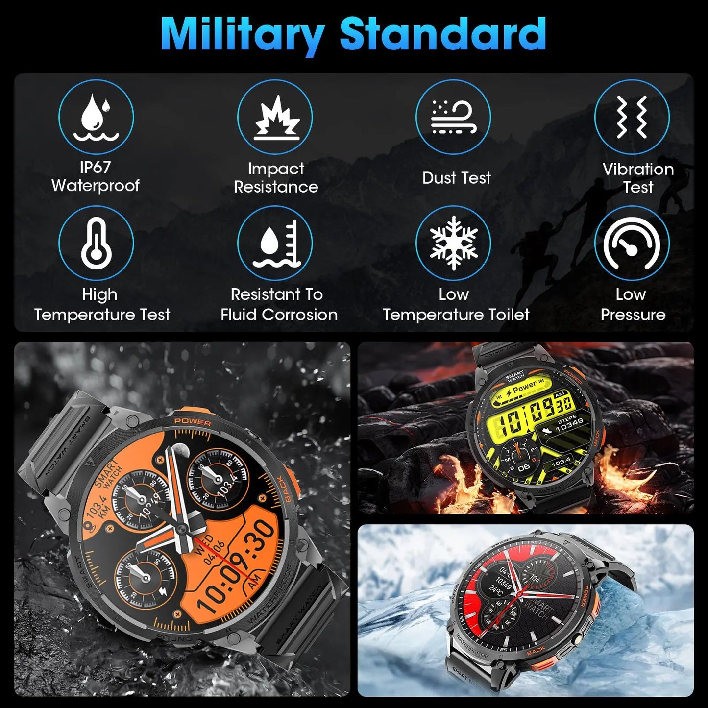 Multifunctional Smart Watch, Fashionable 1.85" round HD Digital Watch with Make/Answer Call, Waterproof Sports Watch, Sports Tracking Smartwatch for Women & Men, Men'S Tech Gadgets 2024, Cyber