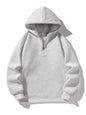 Men'S Plain Half Zip Drop Shoulder Essentials Hoodie, Regular Fit Fitted Casual Comfy Fit Long Sleeve Hooded Sweatshirt for Fall & Winter, Men'S Clothes for Daily Wear