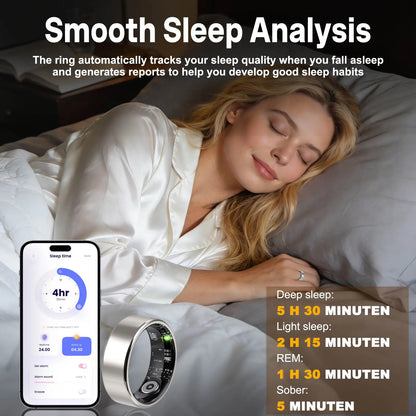 Ringconn,Smart Health Ring,Smart Fitness Monitoring Health Ring with Advanced Health Tracking and Activity Monitoring Features,Ai-Powered Smart Detection Ringcompatible with Android and Ios Wearable Smartwatch Tracker