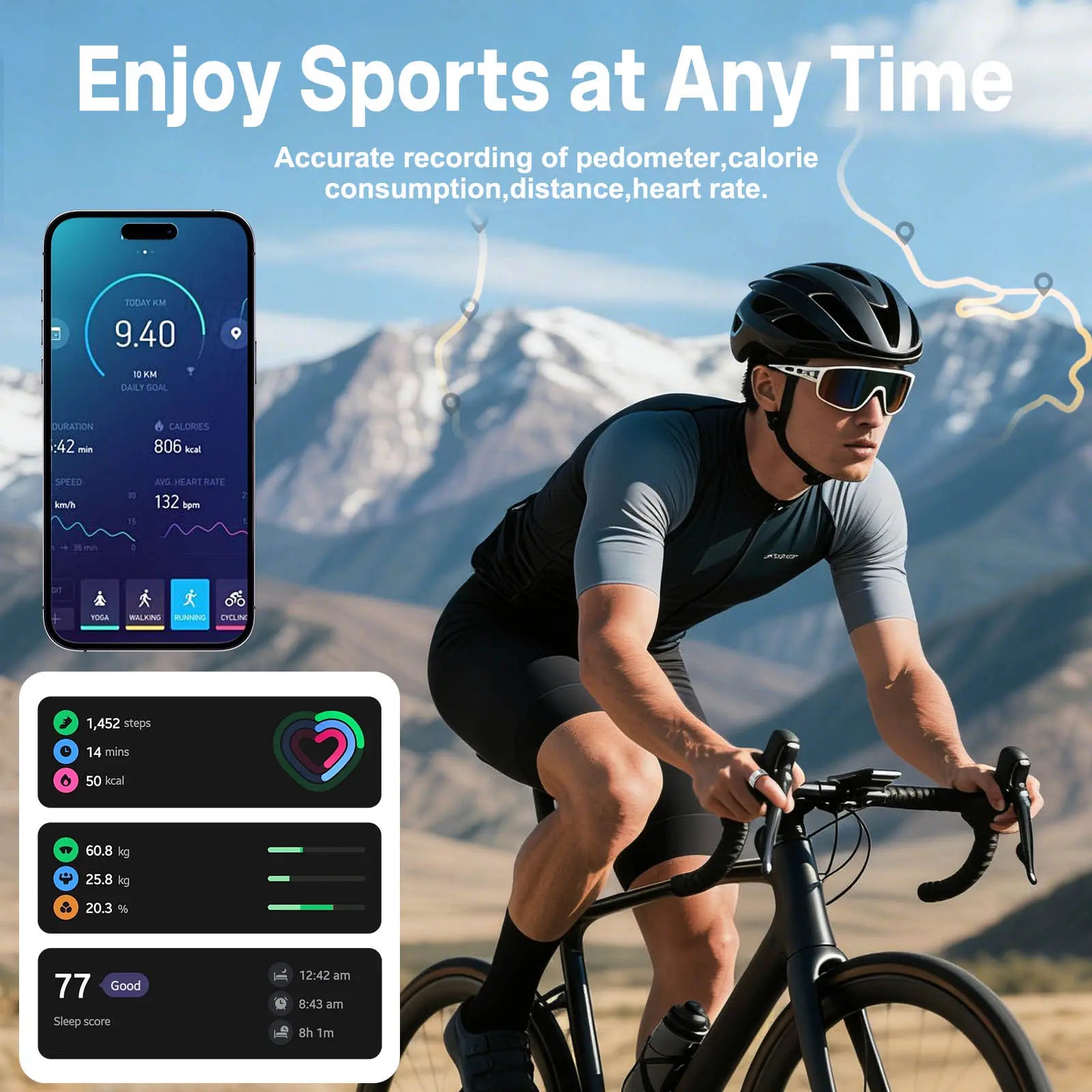 Ringconn,Smart Health Ring,Smart Fitness Monitoring Health Ring with Advanced Health Tracking and Activity Monitoring Features,Ai-Powered Smart Detection Ringcompatible with Android and Ios Wearable Smartwatch Tracker