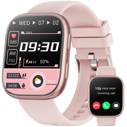 Smartwatch for Women, 1.83-Inch HD Touchscreen Fitness Tracker with Bluetooth Calling, Fitness Watch with Heart Rate/Sleep Monitor/100+ Sports, IP67 Waterproof Smartwatch for Android and Ios（Mothersdaygift）