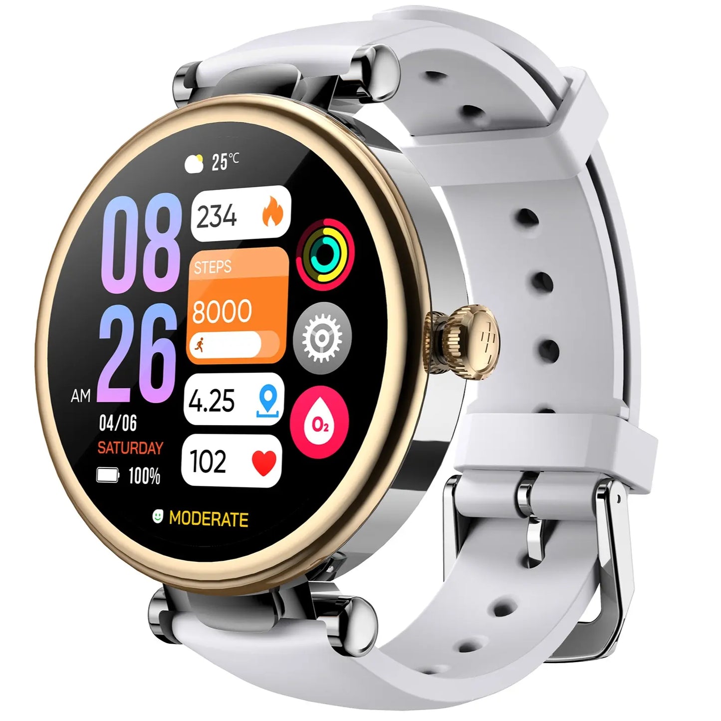 TOZO S8 AMOLED Smart Watch Women 1.32" HD Bluetooth Call Text, 100+ Sports Modes Sleep Stress Tracker, Waterproof Rose Gold Gift for Her Wristwatch Metal Smartwatch Mother'S Day Gift Tiktokshopcreatorpicks