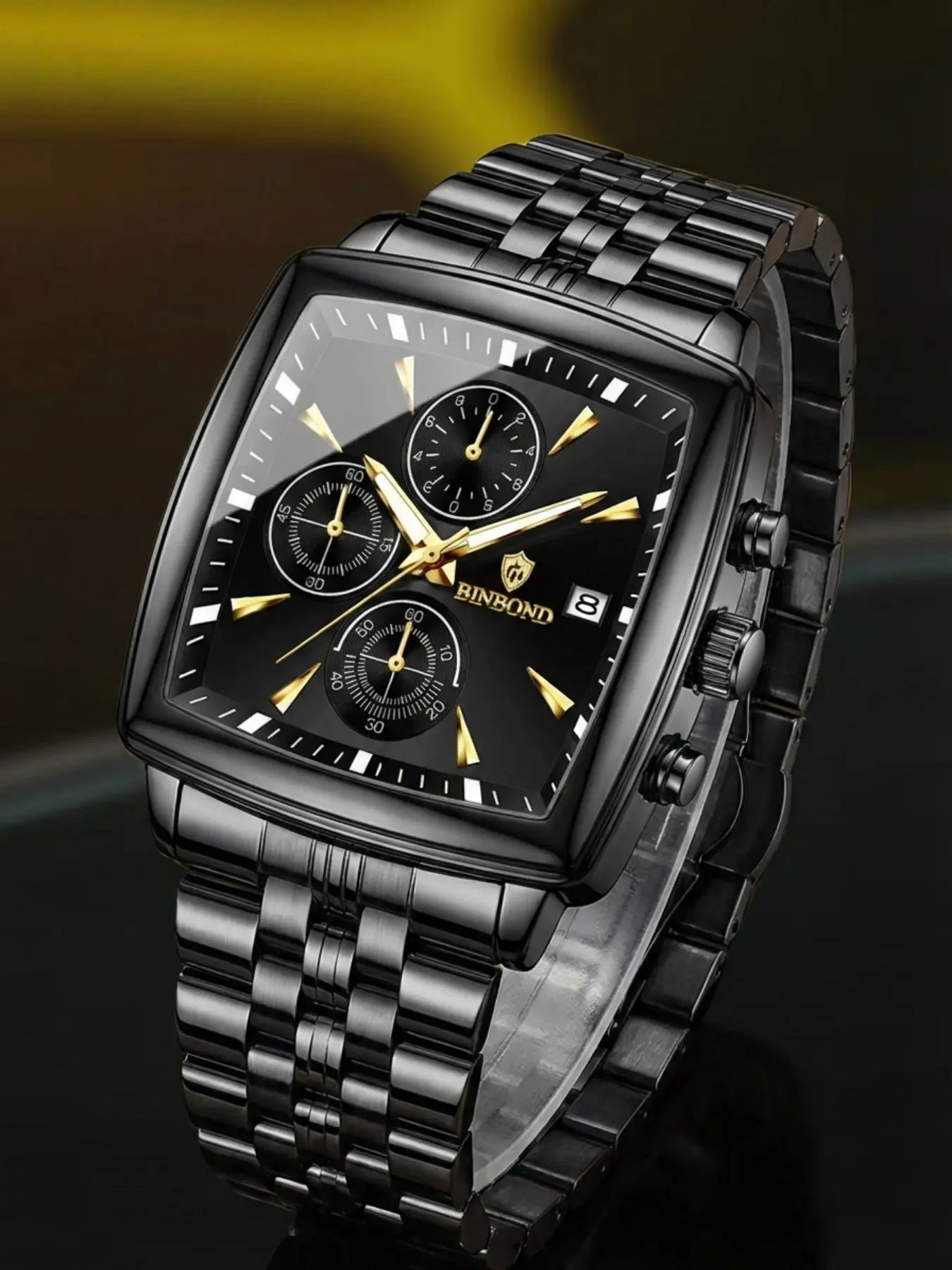Men'S Fashion High-End Wristwatch Multi-Function Timer Steel Band Business Casual Quartz Movement Watch Gift