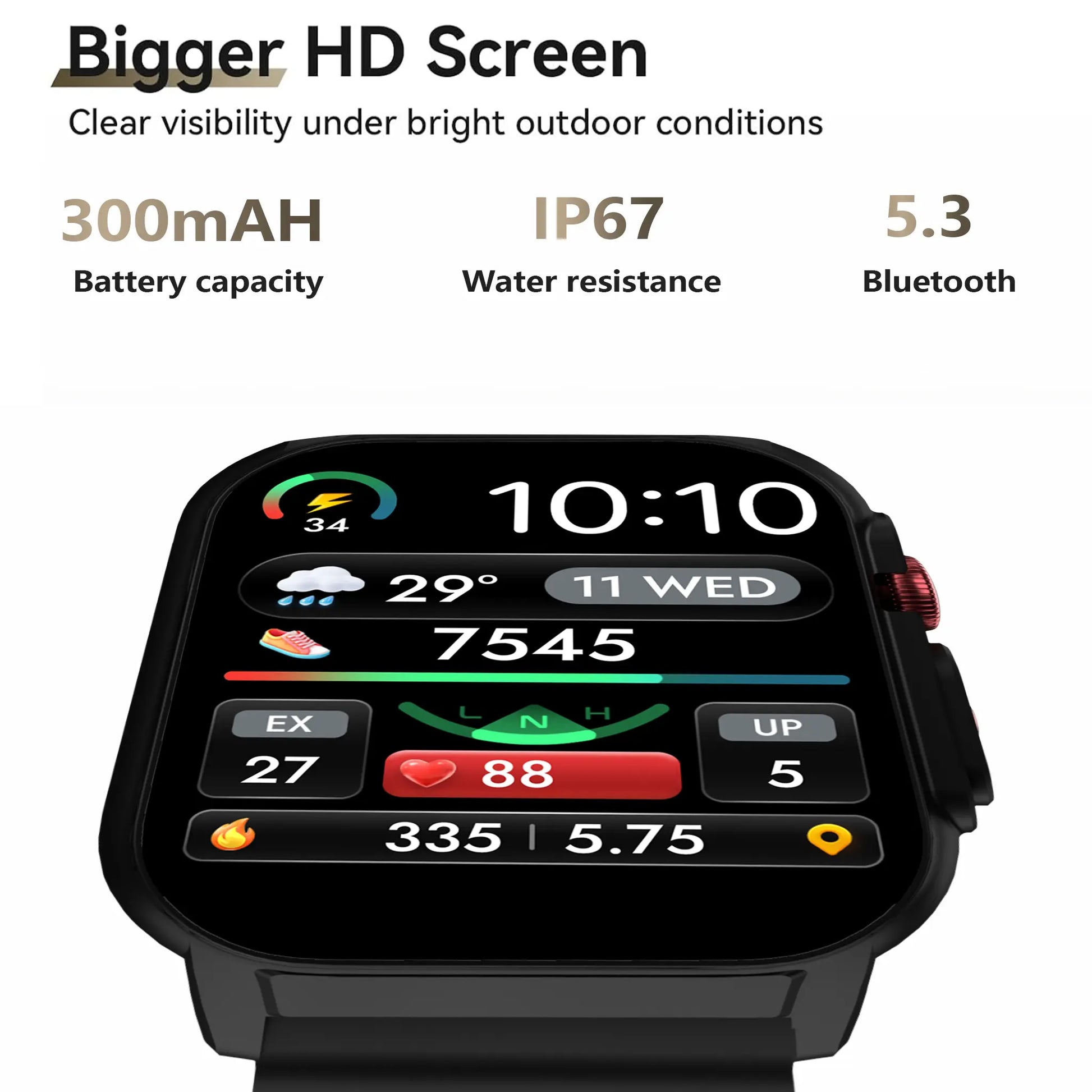 2026 NEW Upgraded Fitness Smartwatch 2.02" Full HD Display IP68 Waterproof Bluetooth Calling 24/7 Heart Rate Sleep Monitoring Perfect for Sports Business Wear - Durable, Wearable