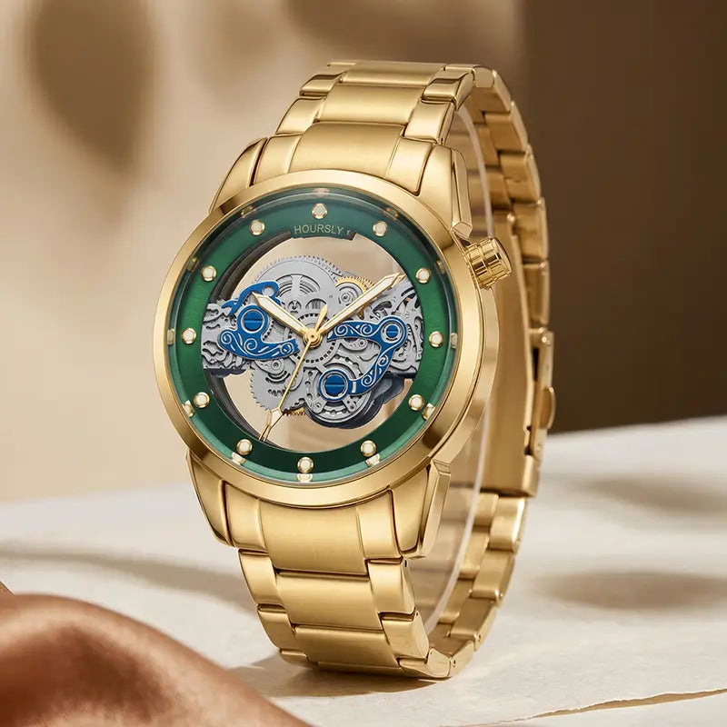 Swiss Quality Skeleton Luxury Timepiece Watch for Men Double Sided Hollow Dial with Luminous Hands Fashion Sport Luxury Timepiece