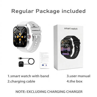 New Touchscreen Smartwatch, Android, USB Rechargeable, Bluetooth-Compatible Call & Message Alerts, Multiple Sports Modes, Stainless Steel Band, Gift for Family Friends