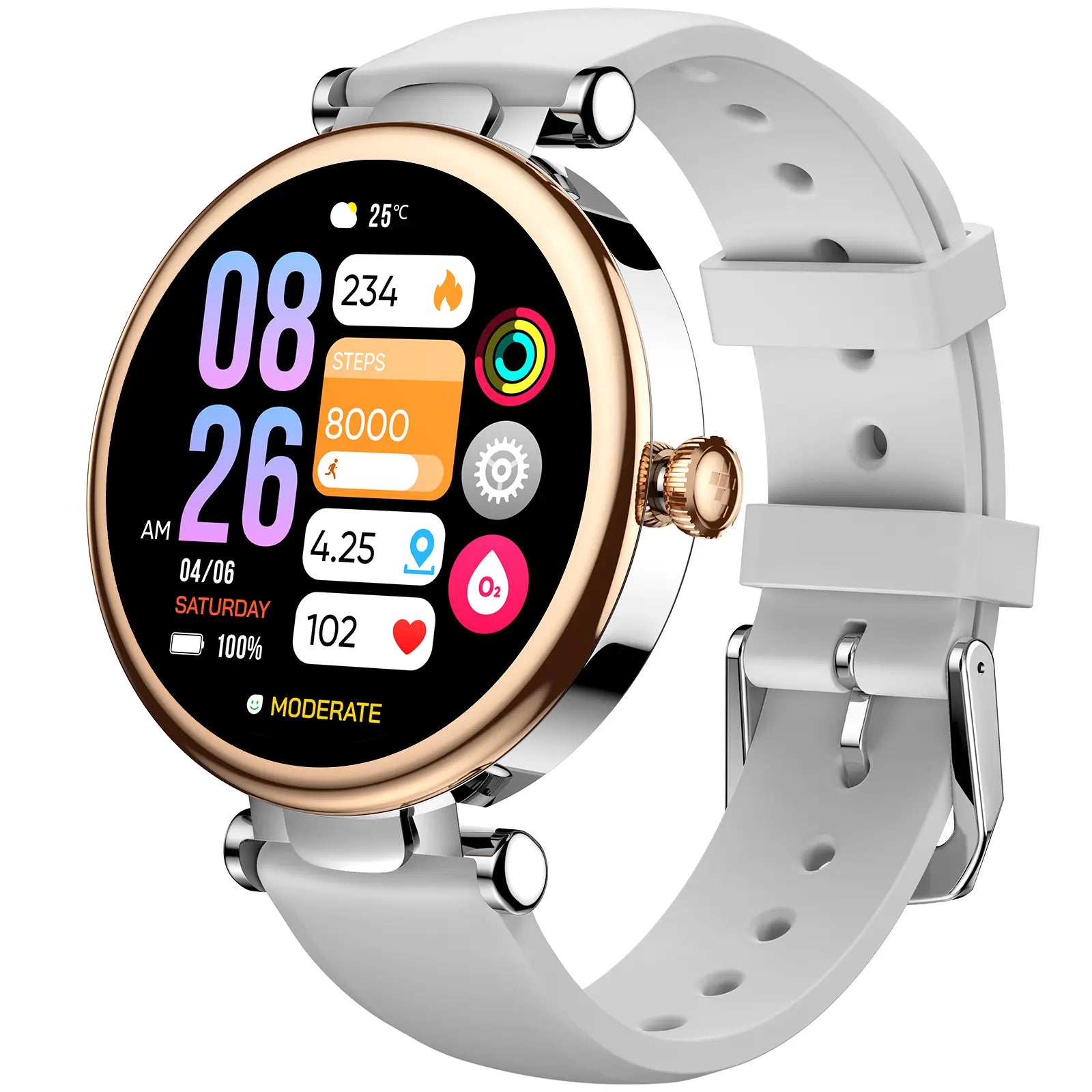 TOZO S8 AMOLED Smart Watch Women 1.32" HD Bluetooth Call Text, 100+ Sports Modes Sleep Stress Tracker, Waterproof Rose Gold Gift for Her Wristwatch Metal Smartwatch Mother'S Day Gift Tiktokshopcreatorpicks